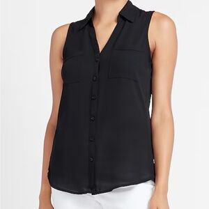 Sleeveless Collared Blouse